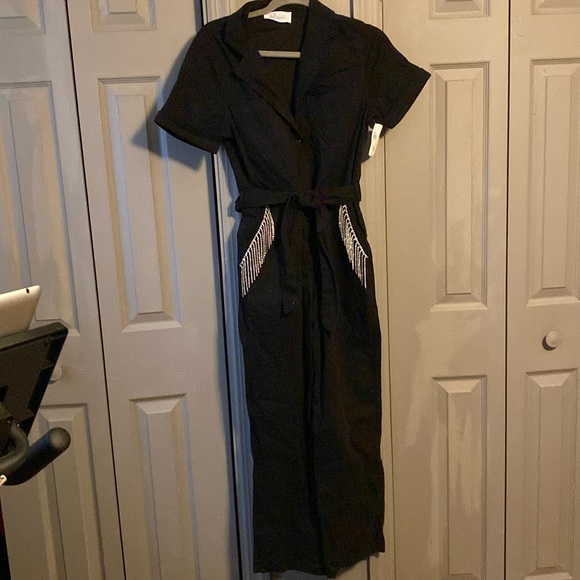 Black jumpsuit with rhinestones - Picture 1 of 3